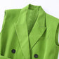 Women's Lapel Waistband Double Breasted Vest Casual Pants