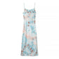 Women's Elegant And Light Mature Pleated Print Camisole Dress