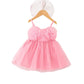 Floral Mesh Straps Girls Princess Dress