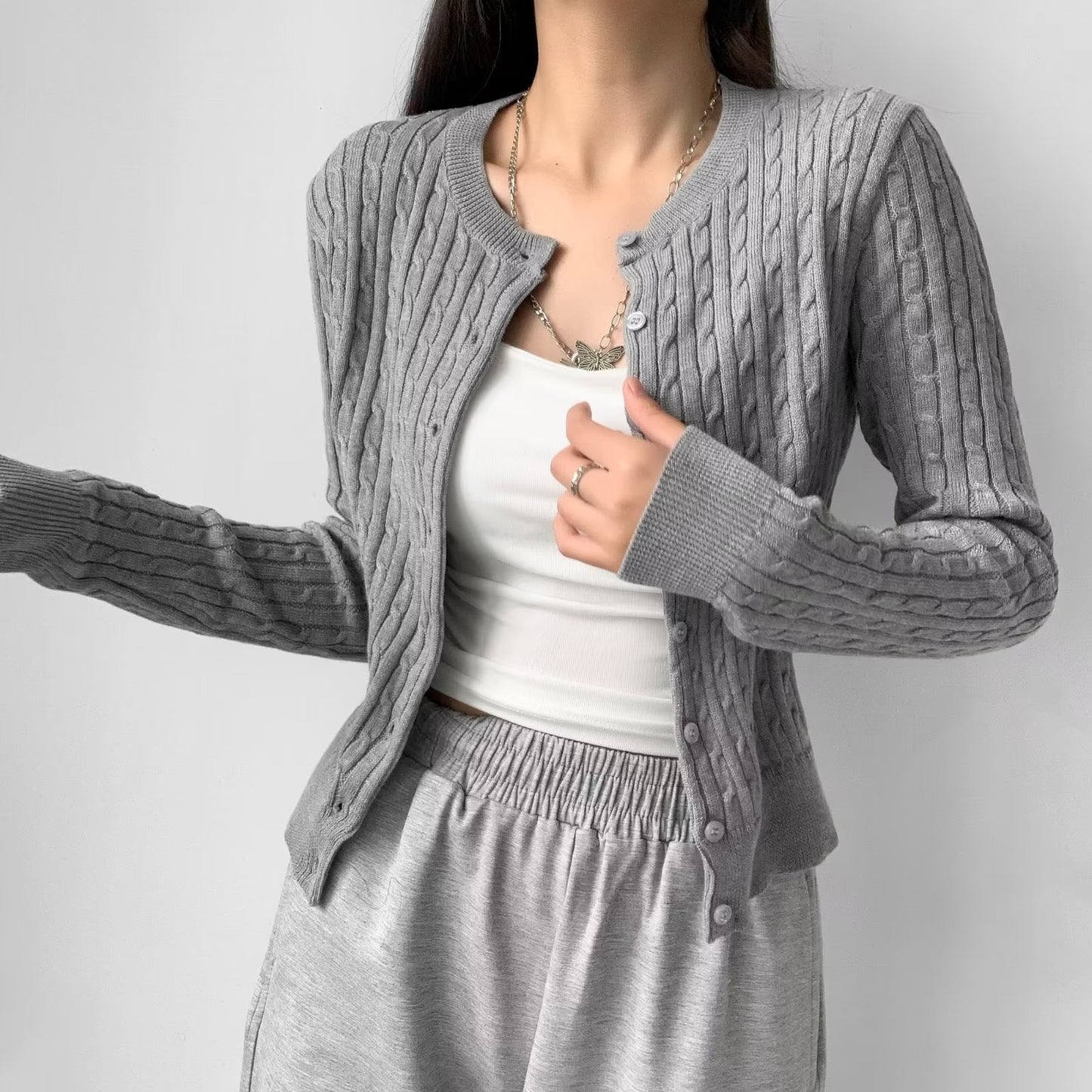 Cardigan tricoté Outer Match pour femme