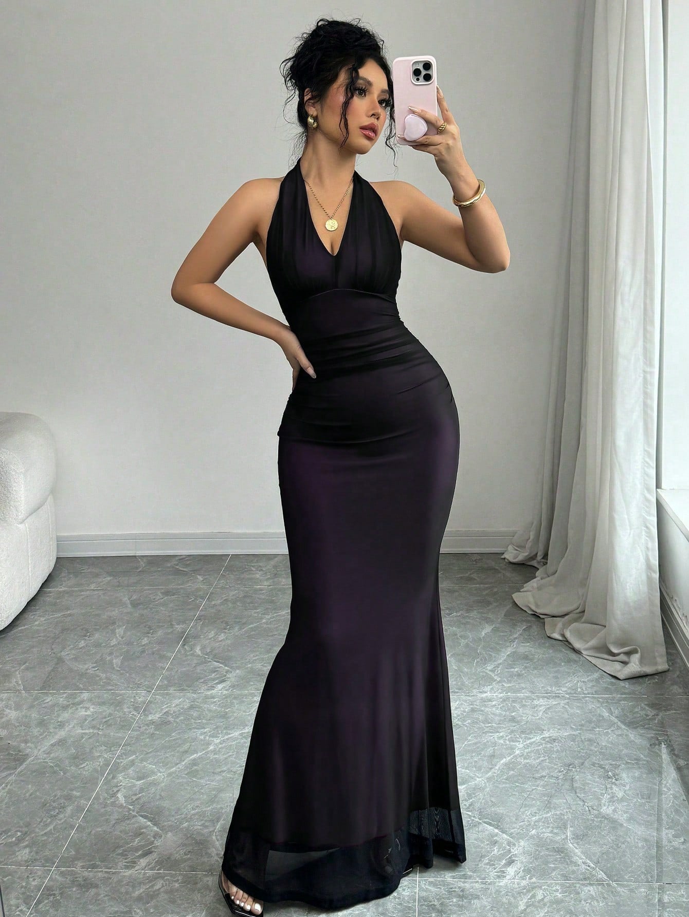 Women's Mesh Sleeveless Casual Dress
