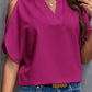 V-neck Graceful And Fashionable Off-the-shoulder Sleeves Women's Top