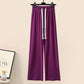 Gentle Puff Sleeve Knit Sweater High Waist Wide Leg Casual Pants Set