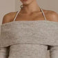 Off-neck Halterneck Long-sleeved Knitted Sweater Hip Skirt Women's Fashion