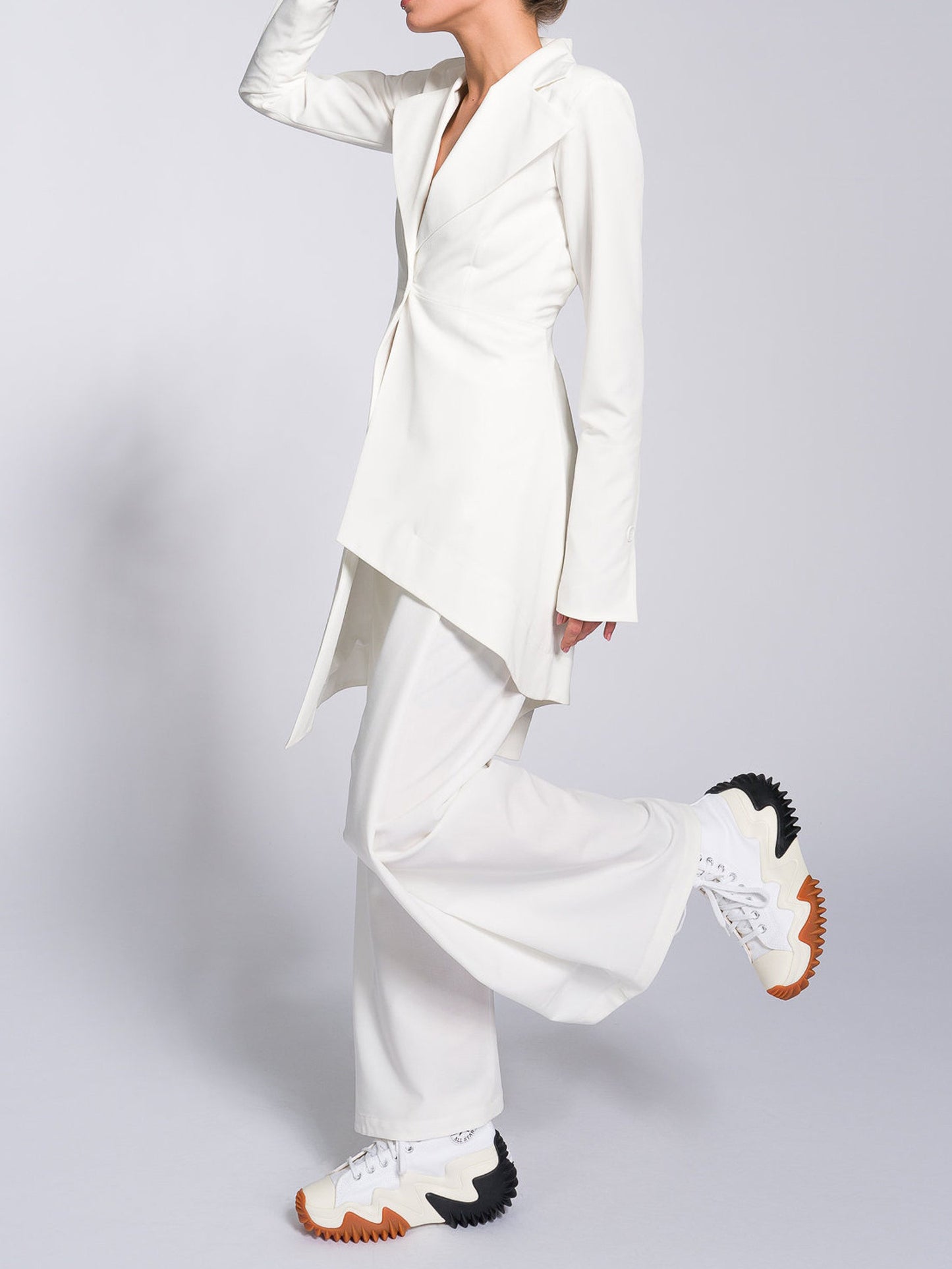 Ensemble veste et pantalon à ourlet irrégulier