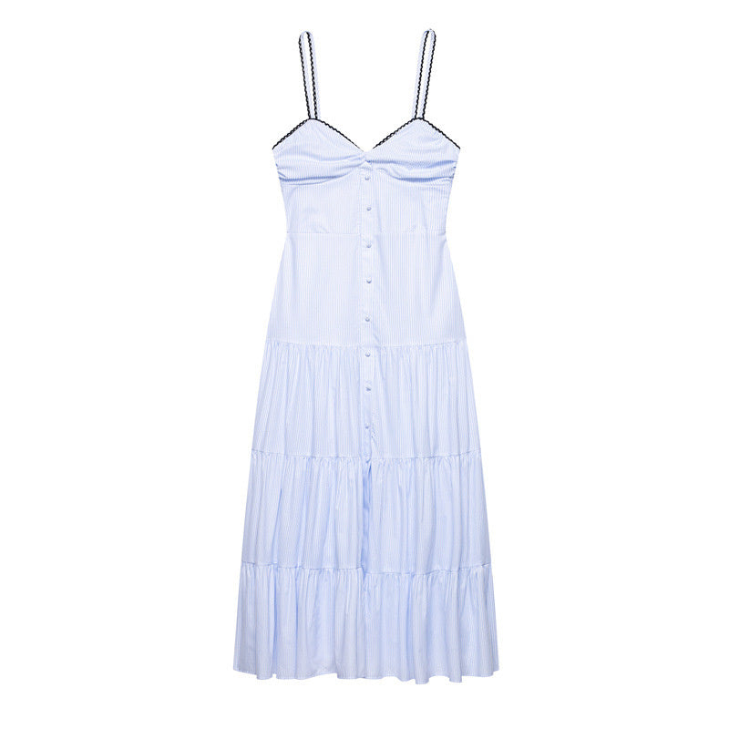 Summer Stripes Sleeveless Sling Dress