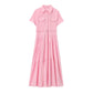European And American Style With Belt Shirt Stitching Dress