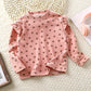 Girls' Autumn And Winter Floral Bottoming Shirt Flounced Sleeve T-shirt