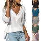 Solid Color V-neck Long-sleeved Knitted Sweater