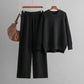 Loose Knitted Long Sleeves Two-piece Set For Women