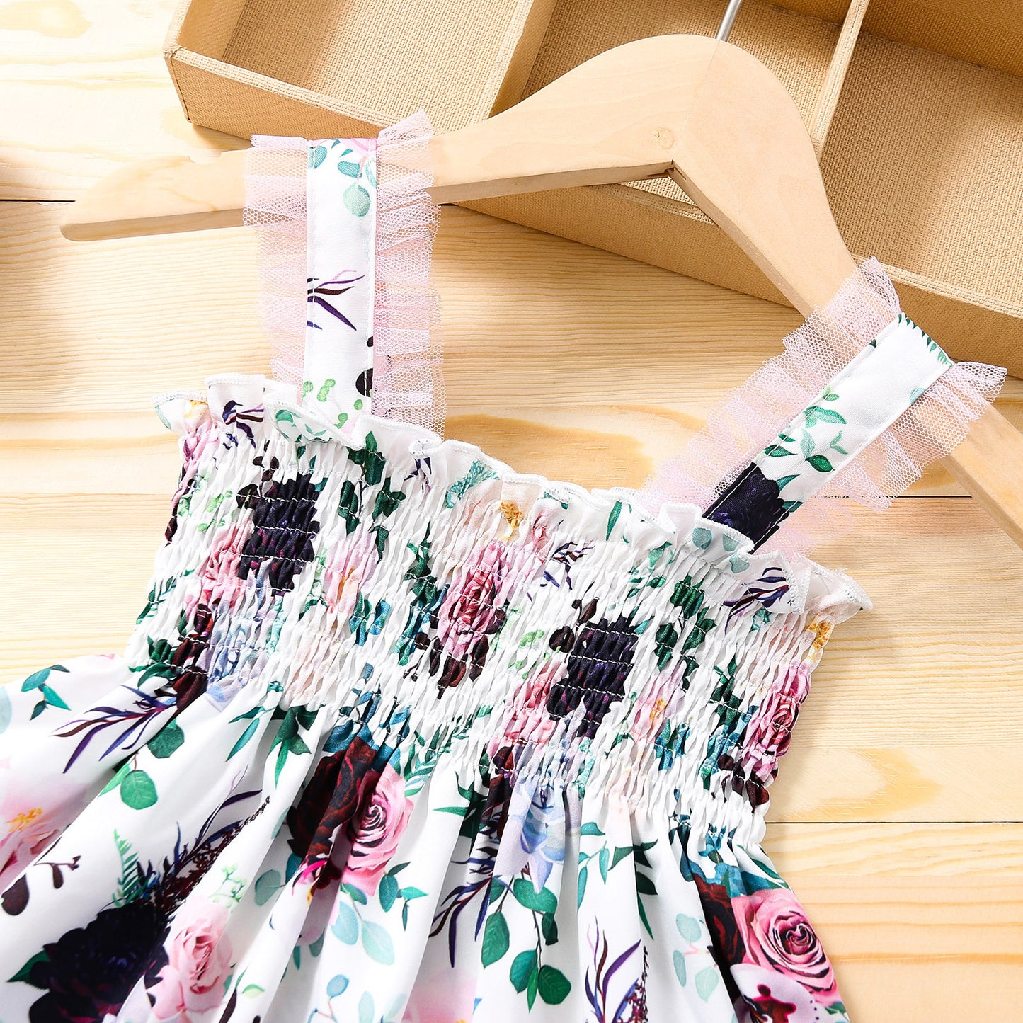 Girls Fashion Personality Patchwork Mesh Dress