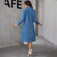 Loose-fit Denim Dress With Long Sleeves For Fallwinter