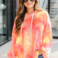 Ladies Tie Dye Hooded Long Sleeve Sweatshirt Pullover
