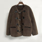 Autumn And Winter New Metal Leather Ring Fur Stitching Casual Fashionable Stylish Coat