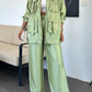 Women's Clothing Straight-leg Trousers Two-piece Set Solid Color Fashion