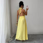 Womens Solid-Color Elegant French-Style Resort Halter Dress