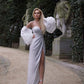 Robe tube à manches bouffantes de style européen et américain