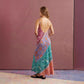 Backless Print Long Sleeveless Dress