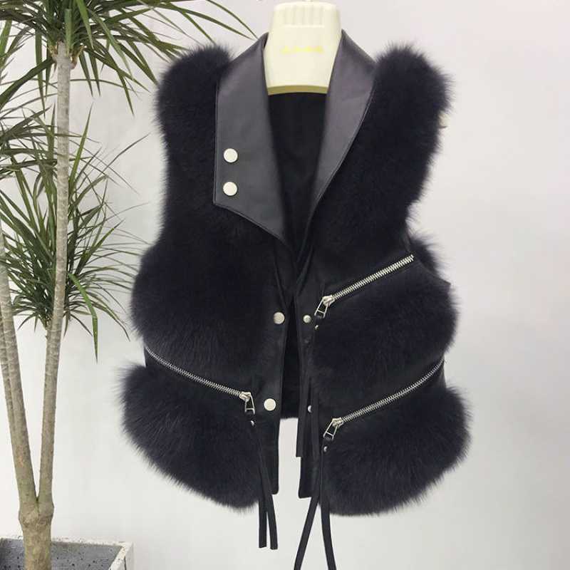 Women's Leather Vest Jacket Winter New Korean Version