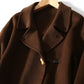 Double-faced Woolen Coat With Wool Horn Buttons