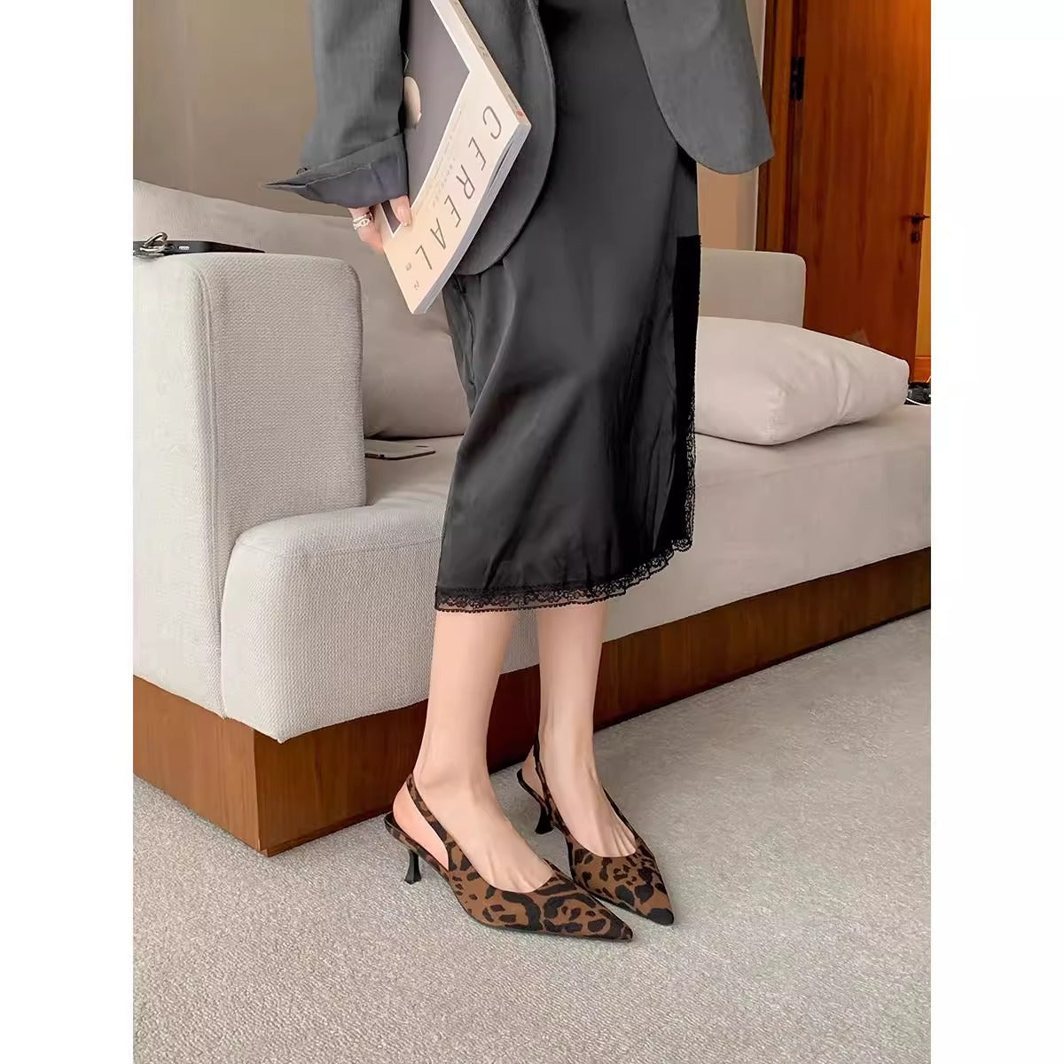 Elegant Small Pointed-toe Low-cut High Heel Pumps Women's Spring