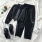 Suit Schoolgirl Loose Tie Shirt With High Waist Pants