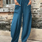 Pantalon sarouel pour femme avec poches, taille haute, décontracté, pour la plage, ample, pour l'été