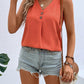 Summer V-neck Vest Top Fashion Button Sleeveless T-Shirt Loose Casual Women's Clothing