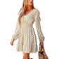 Women's V-neck Elegant Geometric Print Long Sleeve Dress