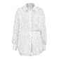 Womens SpringSummer 2-Piece Set Long-Sleeve Cotton Top And Shorts