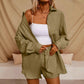 Tatting Cardigan With Shorts Fashion Casual Women's Suit