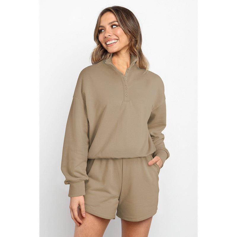 Combinaison de sport ample de couleur unie pour femmes, tenue de yoga