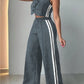 Fashionable Sleeveless Cropped Pants Suit With Pockets
