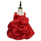 Girls' Oblique Shoulder Flower Mesh Bubble Skirt