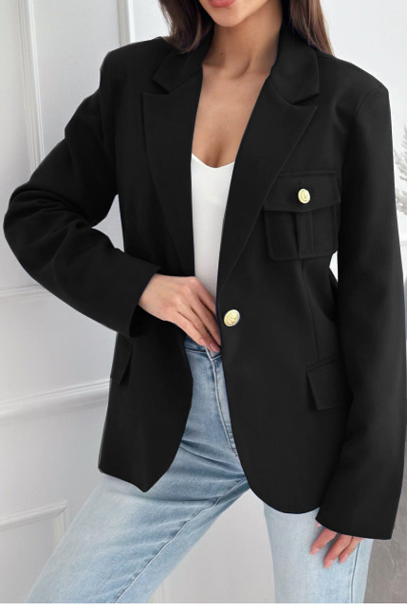 Petit manteau croisé uni pour femme