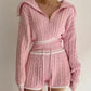 Ensemble pull-short en maille torsadée tendance