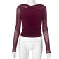 Women's Pleated Long-sleeved T-shirt Top