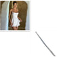 Suspender Skirt For Women Elegant Slim Strap Satin Backless Lace Up A-Line Short Dress Lady