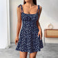 Summer French Floral Strap Dress Skirt