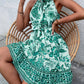 Fashion Floral Halter Waist Ladies Dress