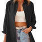 Women's Fashion Casual Solid Color Single-breasted Long Sleeve Shirt