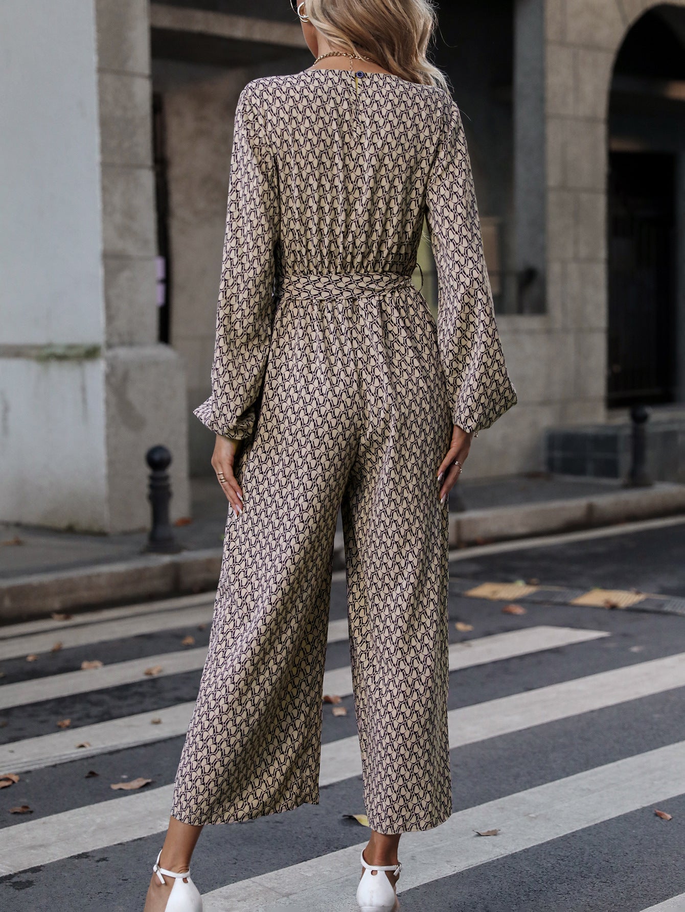 Lady Temperament Noble One-piece Long Sleeves Trousers