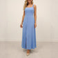 Elegant Solid-color Split Maxi Slip Dress