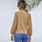 Simple Stitching Long-sleeved Hollow Slim Top Women's Clothing