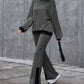 Autumn And Winter Casual Loose Homewear High-waist Elegant Slit Set