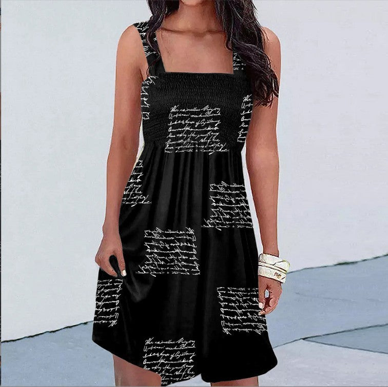 Robe à bretelles sexy à imprimé tendance