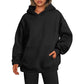 Sweats à capuche pour femmes avec poches, sweat-shirt tendance uni, pull à capuche surdimensionné, vêtements pour femmes