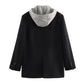 Loose Suit Jacket Women's Cross-border False Two-piece Patchwork Hooded