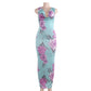 Fashion Temperament Printed Pockets Collar Vest Dress Women