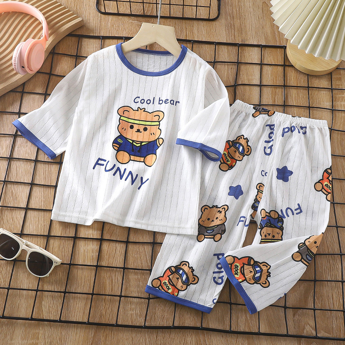 Children's Cotton Homewear Suit Long-sleeve Air Conditioning Clothes
